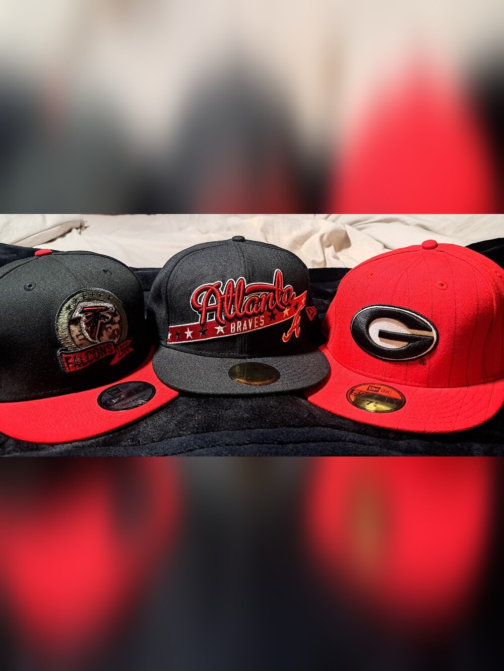 New Era Red and Black 59FIFTY Fitted Cap Trio
